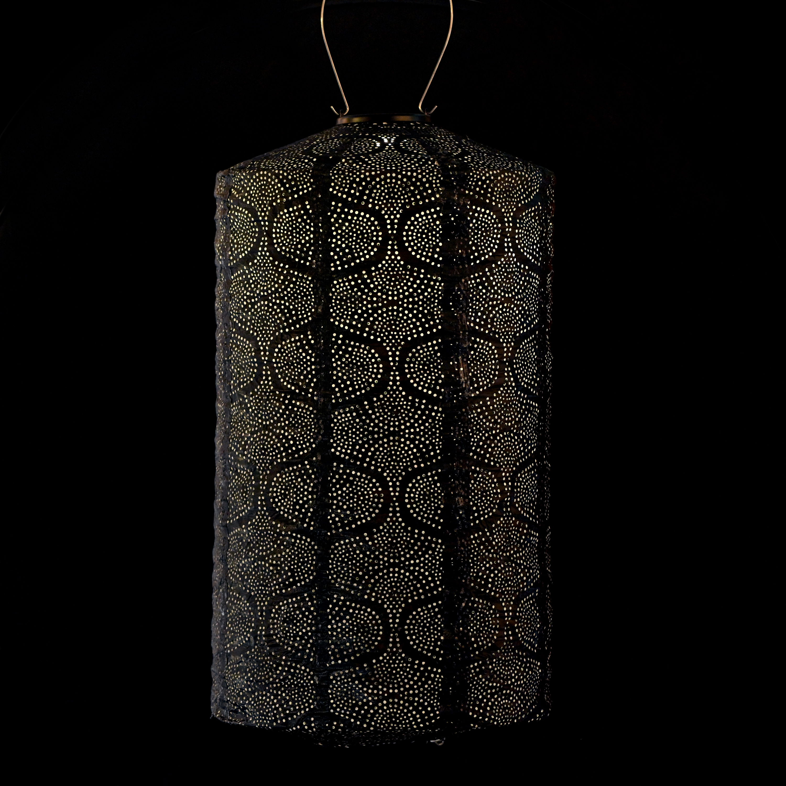 Solcelle lanterne Tigres - Cylinder 18 cm - Lysegrøn