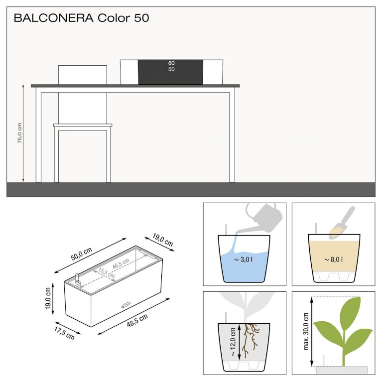 Balconera altankasse - granit