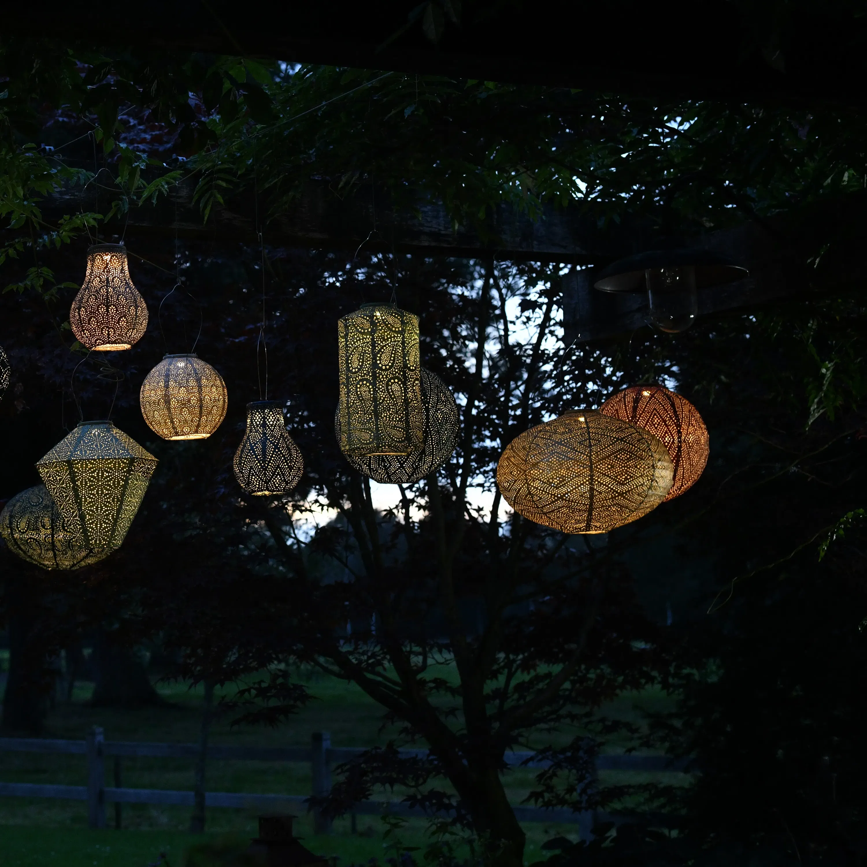 Solcelle lanterne  - Diamand 28 cm - Grøn