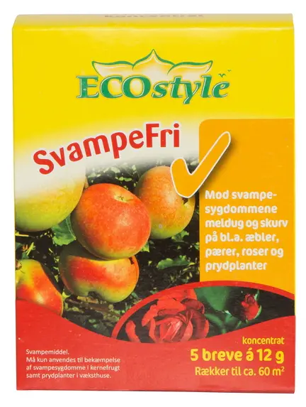 Fjerner bl.a. meldug! Vi har også et fantastisk produkt mod bl.a. meldug og skurv på spiselige afgrøder. SvampeFri kan anvendes på al kernefrugt, på æble- og pæretræer, bær og prydplanter. Kan også anvendes på økologiske arealer. Brugsanvisning: Sprøjt på