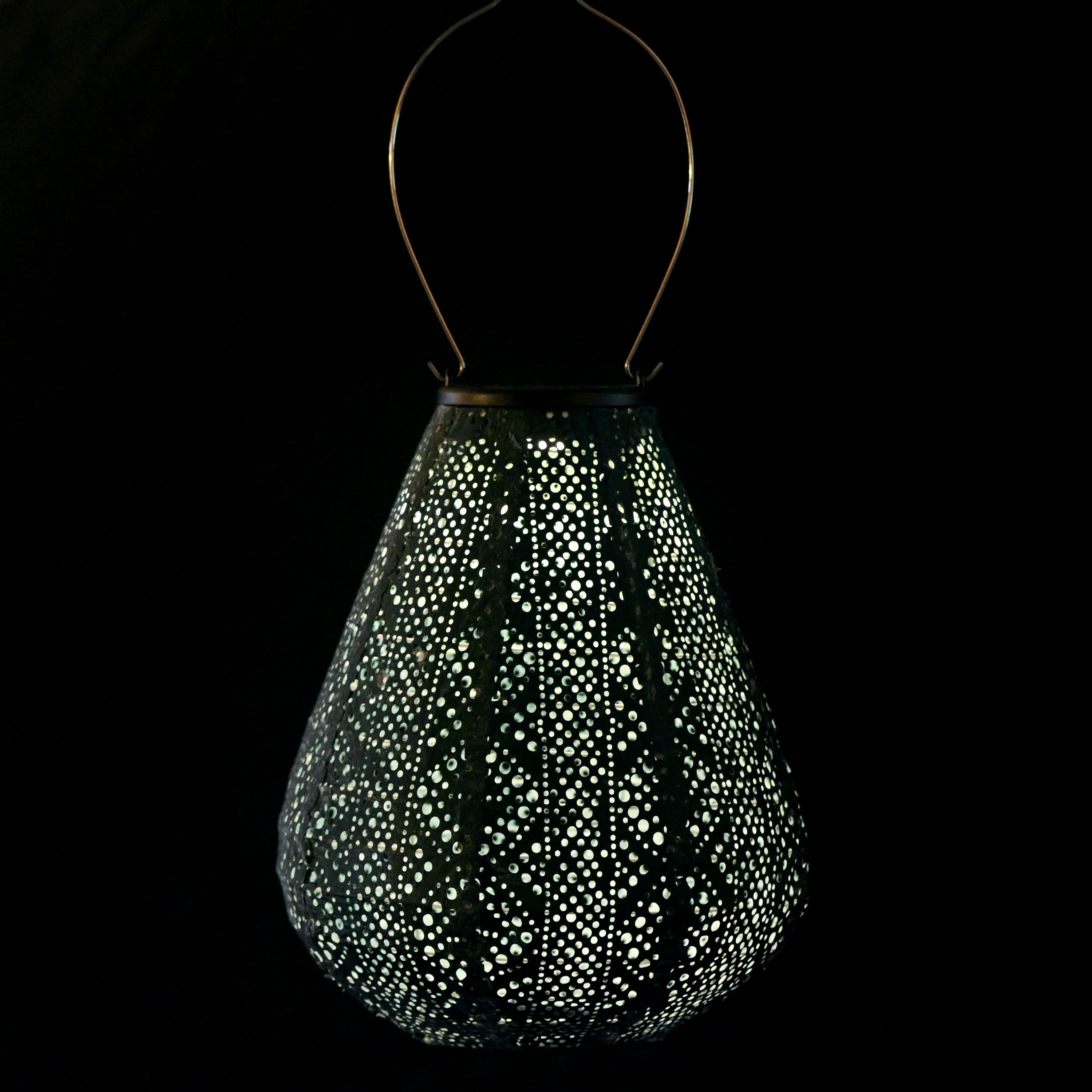 Solcelle lanterne Lace - Diamand 28 cm - Taupe