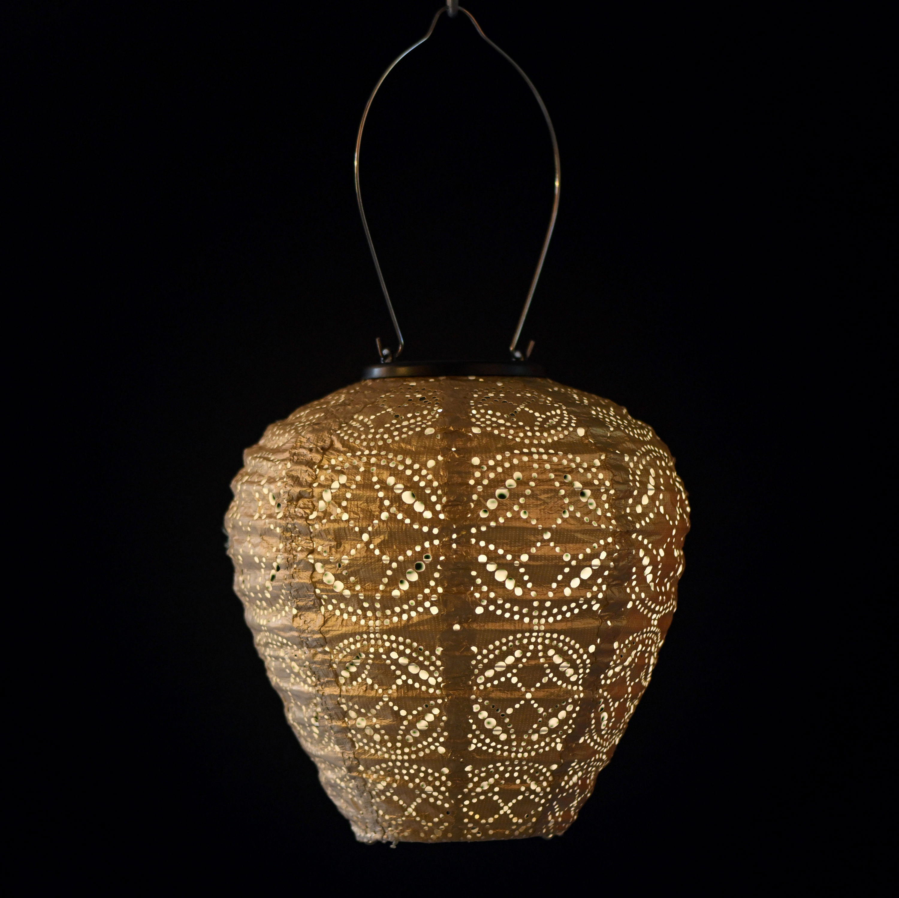 Solcelle lanterne Mandela - Jar 30 cm - Mørkeblå