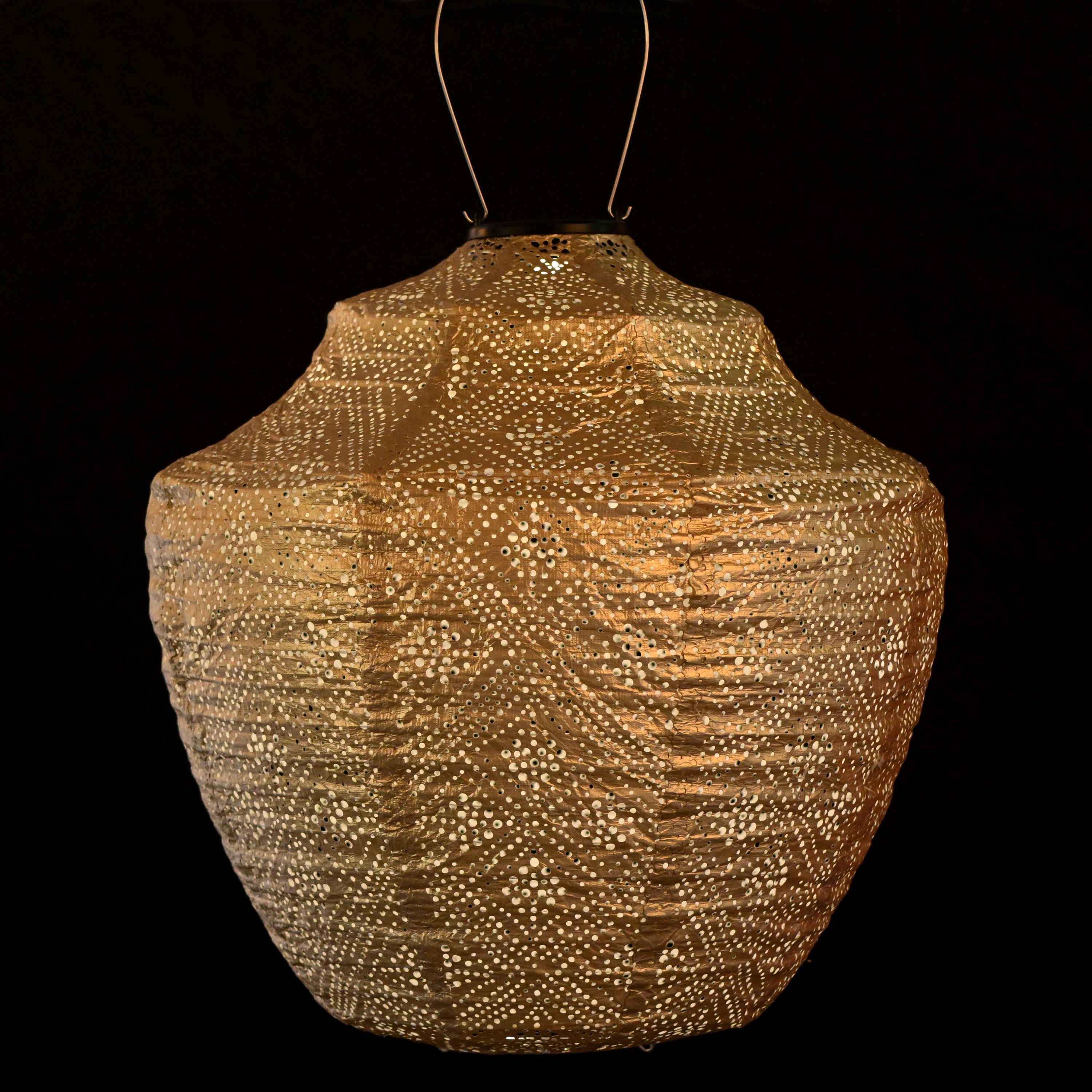 Solcelle lanterne Topaze - Rund 20 cm - Sølv