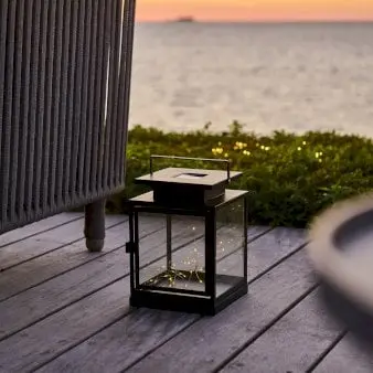 Sirius Solar Lui lanterne m/ knirke - Sort, 40 LED Lys