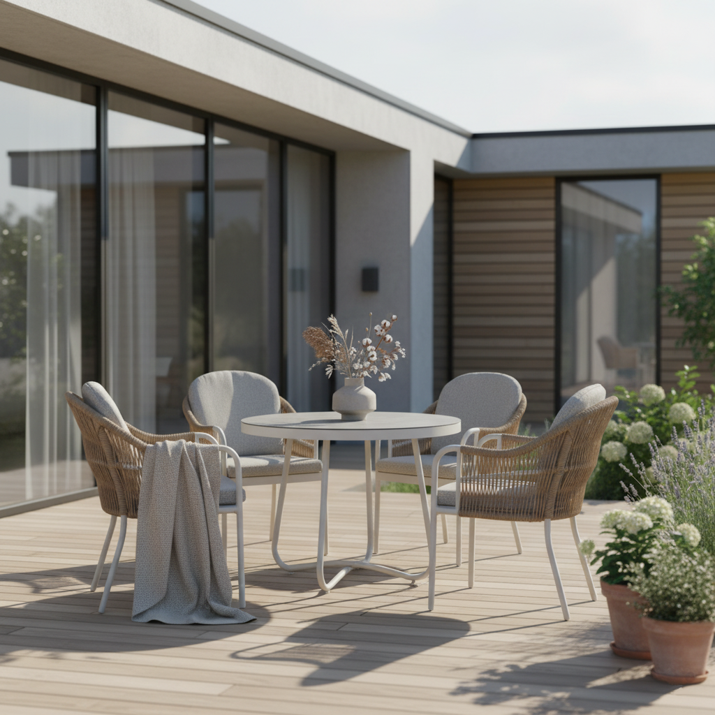 Olivia rundt havebordssæt